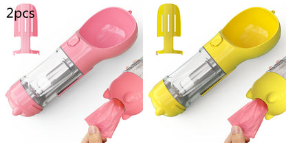 3-in-1 Portable Dog Water Bottle – Feeder & Waste Bag Dispenser