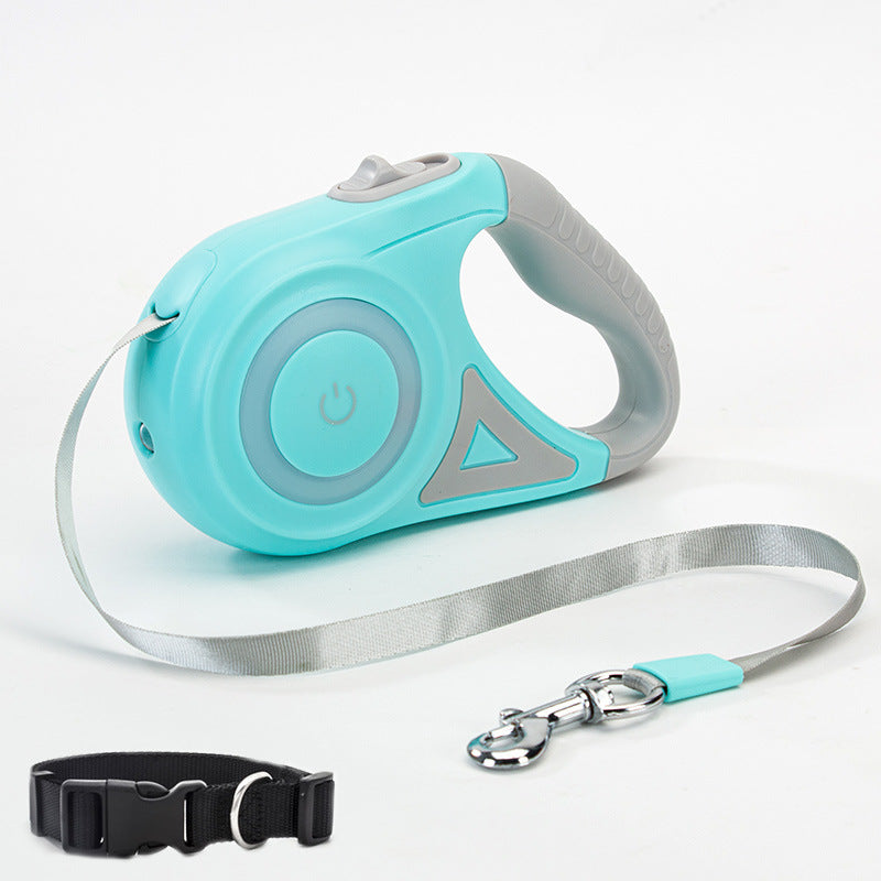 Retractable Dog Leash with LED Light – Automatic Traction Lead - Elorapets Elorapets Green 5M / Tow rope and small collar j4e0kn-zs 0 Retractable Dog Leash with LED Light – Automatic Traction Lead