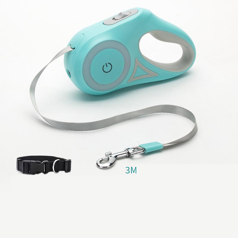 Retractable Dog Leash with LED Light – Automatic Traction Lead - Elorapets Elorapets Green 3M / Tow rope and small collar j4e0kn-zs 0 Retractable Dog Leash with LED Light – Automatic Traction Lead