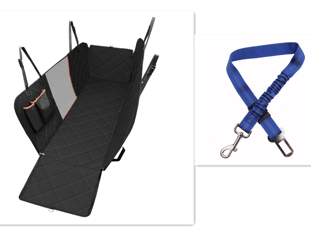 Dog Car Seat Cover Hammock with Mesh Window – Rear Seat Protector - Elorapets Elorapets Black with blue leash j4e0kn-zs 0 Dog Car Seat Cover Hammock with Mesh Window – Rear Seat Protector