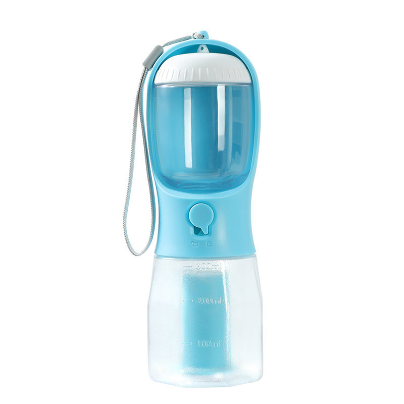 3-in-1 Portable Dog Water Bottle With Feeder & Bags - Elorapets Elorapets 300ml Garbage Bag / Turquoise j4e0kn-zs 0 3-in-1 Portable Dog Water Bottle With Feeder & Bags