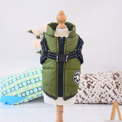 Waterproof Winter Dog Coat with Harness – Warm Dog Jacket - Elorapets Elorapets Army Green / XS j4e0kn-zs 0 Waterproof Winter Dog Coat with Harness – Warm Dog Jacket