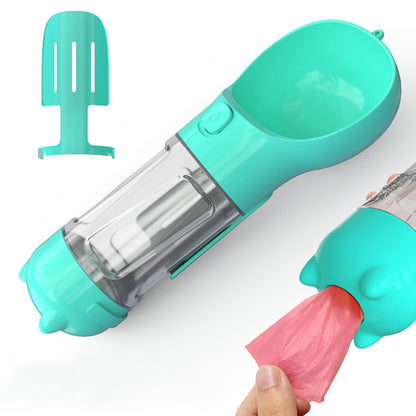 3-in-1 Portable Dog Water Bottle – Feeder & Waste Bag Dispenser