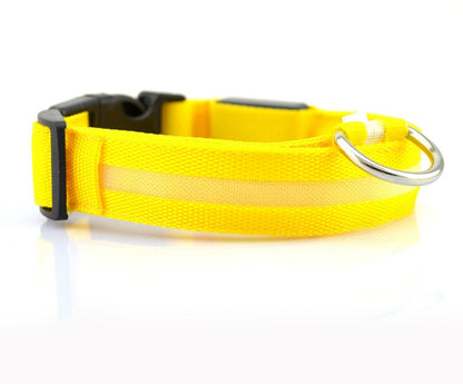 LED Luminous Dog Collar – Flashing Night Safety Nylon Collar - Elorapets Elorapets yellow / XL / chargable j4e0kn-zs 0 LED Luminous Dog Collar – Flashing Night Safety Nylon Collar