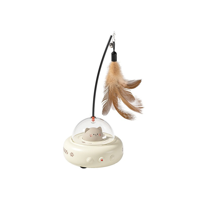 UFO Interactive Cat Toy – Smart Spinning Feather Teaser - Elorapets Elorapets Milk Coffee Color j4e0kn-zs 0 UFO Interactive Cat Toy – Smart Spinning Feather Teaser