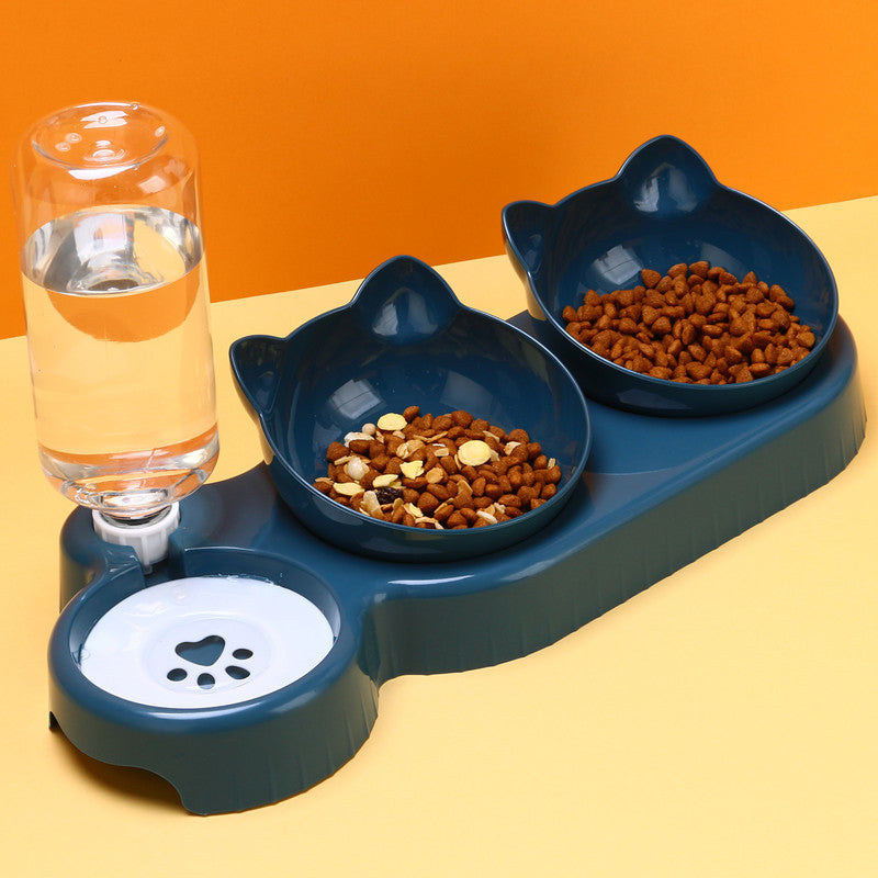 Double Pet Bowl Set – Raised Food & Water Bowl - Elorapets Elorapets Three Bowls Dark Blue j4e0kn-zs 0 Double Pet Bowl Set – Raised Food & Water Bowl