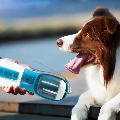 3-in-1 Portable Dog Water Bottle With Feeder & Bags - Elorapets Elorapets 300ml Garbage Bag / Indigo j4e0kn-zs 0 3-in-1 Portable Dog Water Bottle With Feeder & Bags