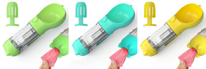 3-in-1 Portable Dog Water Bottle – Feeder & Waste Bag Dispenser - Elorapets Elorapets Green blue yellow / 300ml j4e0kn-zs 0 3-in-1 Portable Dog Water Bottle – Feeder & Waste Bag Dispenser