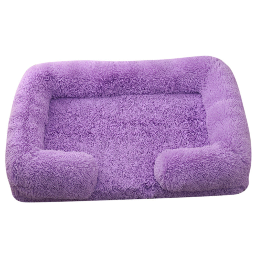 Plush Round Pet Bed Dog Bed Winter - Elorapets Elorapets M27 Purple / S No Inner Sleeve j4e0kn-zs 0 Plush Round Pet Bed Dog Bed Winter
