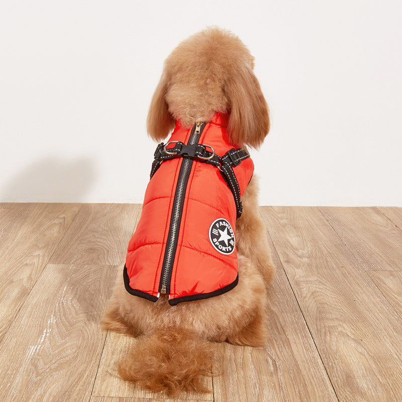 Warm Cotton-Padded Dog Jacket – Fleece Lined Reflective Winter Coat - Elorapets Elorapets Black / 2XL j4e0kn-zs 0 Warm Cotton-Padded Dog Jacket – Fleece Lined Reflective Winter Coat