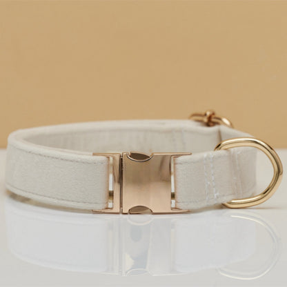 Multiple Colour Velvet Personalise Dog Collar Leash Set With Bow - Elorapets Elorapets White / XS j4e0kn-zs 0 Multiple Colour Velvet Personalise Dog Collar Leash Set With Bow