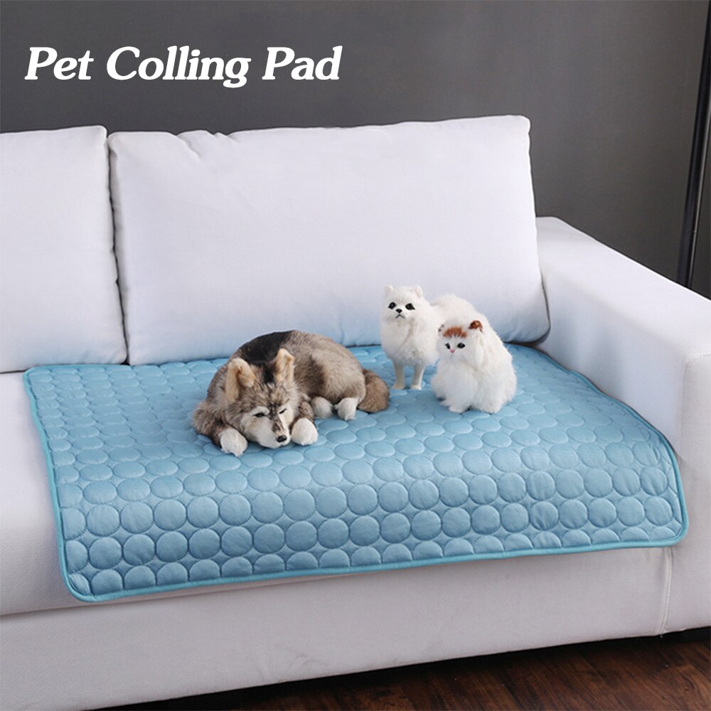 Pet Dog Cat Ice Silk Cold Nest Pad For Cooling In Summer - Elorapets Elorapets Blue / 50x40cm j4e0kn-zs 0 Pet Dog Cat Ice Silk Cold Nest Pad For Cooling In Summer