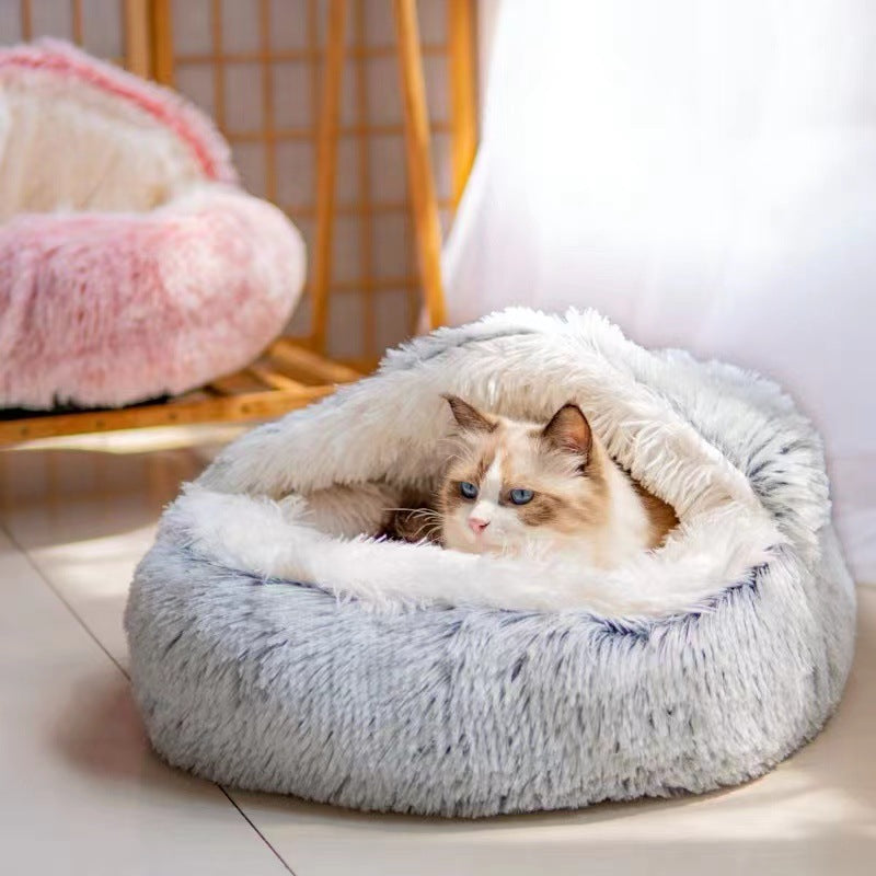 Semi-Closed Cat Bed – Cozy Nest for Small Dogs & Cats - Elorapets Elorapets Gray / 40cm j4e0kn-zs 0 Semi-Closed Cat Bed – Cozy Nest for Small Dogs & Cats