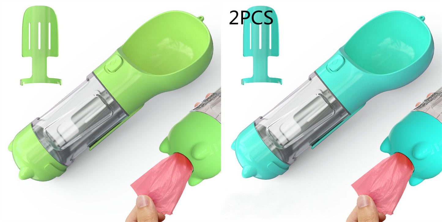 3-in-1 Portable Dog Water Bottle – Feeder & Waste Bag Dispenser - Elorapets Elorapets Green blue 2pcs / 300ml j4e0kn-zs 0 3-in-1 Portable Dog Water Bottle – Feeder & Waste Bag Dispenser
