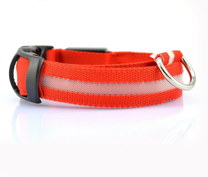 LED Luminous Dog Collar – Flashing Night Safety Nylon Collar - Elorapets Elorapets red / L / chargable j4e0kn-zs 0 LED Luminous Dog Collar – Flashing Night Safety Nylon Collar