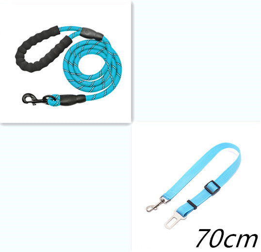 Reflective Nylon Dog Leash – Training & Walking Lead for All Sizes - Elorapets Elorapets Blue set j4e0kn-zs 0 Reflective Nylon Dog Leash – Training & Walking Lead for All Sizes