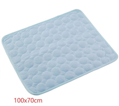 Pet Dog Cat Ice Silk Cold Nest Pad For Cooling In Summer - Elorapets Elorapets Light blue / 102x70cm j4e0kn-zs 0 Pet Dog Cat Ice Silk Cold Nest Pad For Cooling In Summer