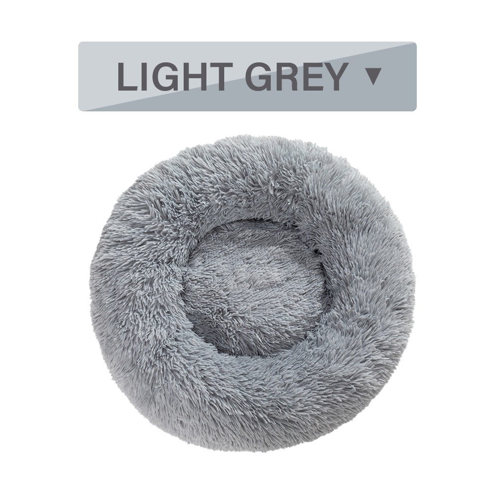 Fluffy Donut Dog Bed – Soft Plush Calming Pet Cushion - Elorapets Elorapets S / Light Grey without zipper j4e0kn-zs 4 Fluffy Donut Dog Bed – Soft Plush Calming Pet Cushion