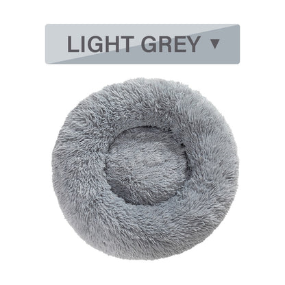 Fluffy Donut Dog Bed – Soft Plush Calming Pet Cushion - Elorapets Elorapets S / Light Grey without zipper j4e0kn-zs 4 Fluffy Donut Dog Bed – Soft Plush Calming Pet Cushion