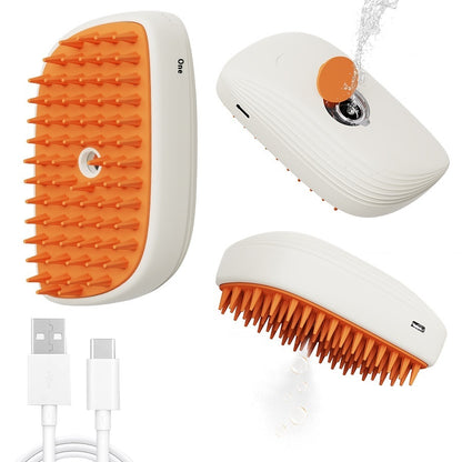 SB Rechargeable Pet Steam Brush – Cat & Dog - Elorapets Elorapets 11.8x6.8x5.5CM / White Orange j4e0kn-zs 0 SB Rechargeable Pet Steam Brush – Cat & Dog
