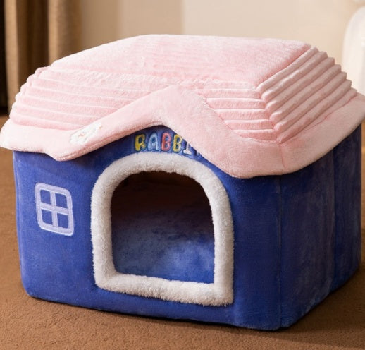Foldable Winter Pet House – Warm Enclosed Cat & Dog Bed - Elorapets Elorapets Blue Rabbit / Large j4e0kn-zs 0 Foldable Winter Pet House – Warm Enclosed Cat & Dog Bed