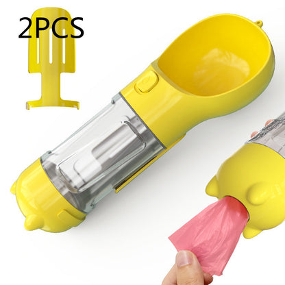 3-in-1 Portable Dog Water Bottle – Feeder & Waste Bag Dispenser - Elorapets Elorapets Yellow 2pcs / 300ml j4e0kn-zs 0 3-in-1 Portable Dog Water Bottle – Feeder & Waste Bag Dispenser