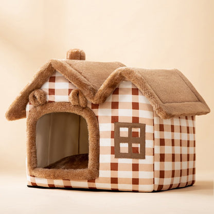Foldable Winter Pet House – Warm Enclosed Cat & Dog Bed - Elorapets Elorapets Double top lattice bear / Large j4e0kn-zs 0 Foldable Winter Pet House – Warm Enclosed Cat & Dog Bed
