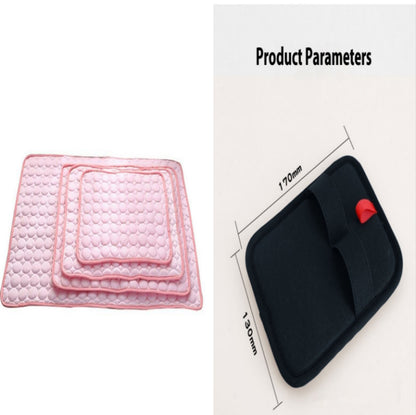 Pet Dog Cat Ice Silk Cold Nest Pad For Cooling In Summer - Elorapets Elorapets Pink set / 50x40cm j4e0kn-zs 0 Pet Dog Cat Ice Silk Cold Nest Pad For Cooling In Summer