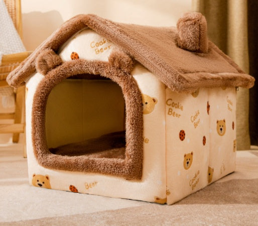 Foldable Winter Pet House – Warm Enclosed Cat & Dog Bed - Elorapets Elorapets Brown bear / Large j4e0kn-zs 0 Foldable Winter Pet House – Warm Enclosed Cat & Dog Bed