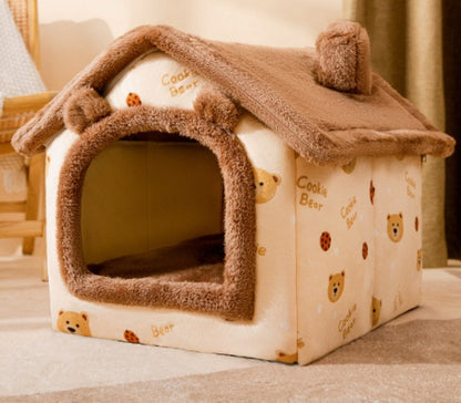 Foldable Winter Pet House – Warm Enclosed Cat & Dog Bed - Elorapets Elorapets Brown bear / Large j4e0kn-zs 0 Foldable Winter Pet House – Warm Enclosed Cat & Dog Bed