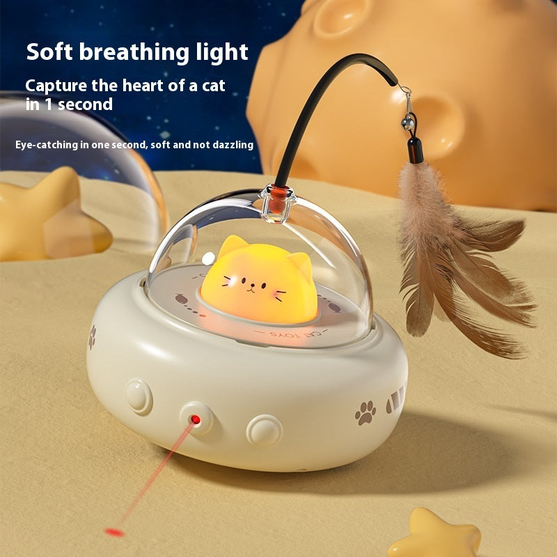 UFO Interactive Cat Toy – Smart Spinning Feather Teaser - Elorapets Elorapets Milk Coffee Color j4e0kn-zs 0 UFO Interactive Cat Toy – Smart Spinning Feather Teaser