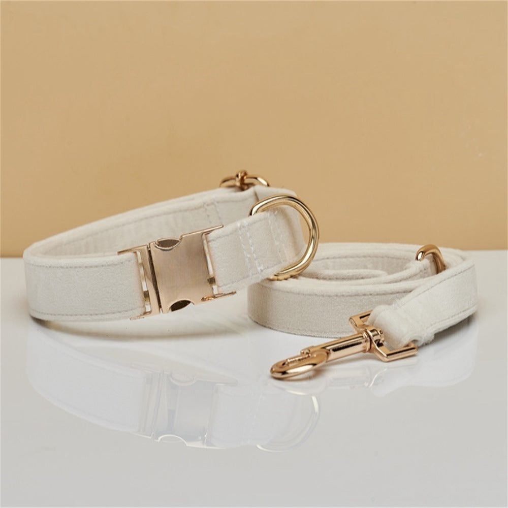 Multiple Colour Velvet Personalise Dog Collar Leash Set With Bow - Elorapets Elorapets White set / XS j4e0kn-zs 0 Multiple Colour Velvet Personalise Dog Collar Leash Set With Bow