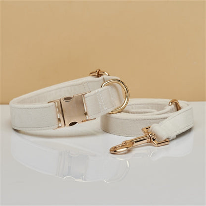 Multiple Colour Velvet Personalise Dog Collar Leash Set With Bow - Elorapets Elorapets White set / XS j4e0kn-zs 0 Multiple Colour Velvet Personalise Dog Collar Leash Set With Bow