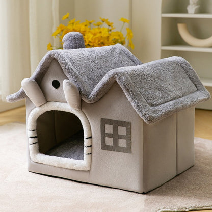 Foldable Winter Pet House – Warm Enclosed Cat & Dog Bed - Elorapets Elorapets Double top grey torso / Large j4e0kn-zs 0 Foldable Winter Pet House – Warm Enclosed Cat & Dog Bed