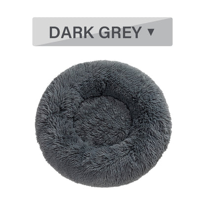 Fluffy Donut Dog Bed – Soft Plush Calming Pet Cushion - Elorapets Elorapets S / Dark Grey without zipper j4e0kn-zs 4 Fluffy Donut Dog Bed – Soft Plush Calming Pet Cushion