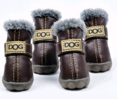 Warm Thick Dog Snow Boots – Winter Waterproof Pet Shoes - Elorapets Elorapets Dark coffee / 2 j4e0kn-zs 0 Warm Thick Dog Snow Boots – Winter Waterproof Pet Shoes