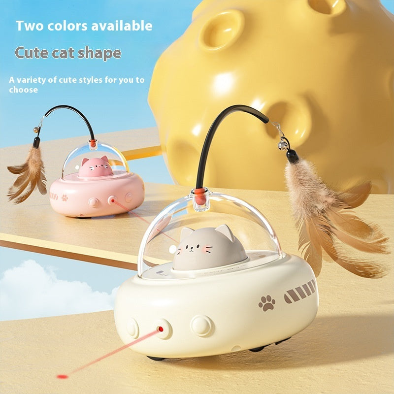 UFO Interactive Cat Toy – Smart Spinning Feather Teaser - Elorapets Elorapets Milk Coffee Color j4e0kn-zs 0 UFO Interactive Cat Toy – Smart Spinning Feather Teaser