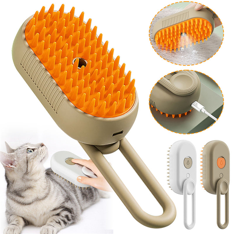 Electric Steam Pet Grooming Brush – 3-in-1 Deshedding Comb - Elorapets Elorapets Milk Brown / USB j4e0kn-zs 0 Electric Steam Pet Grooming Brush – 3-in-1 Deshedding Comb