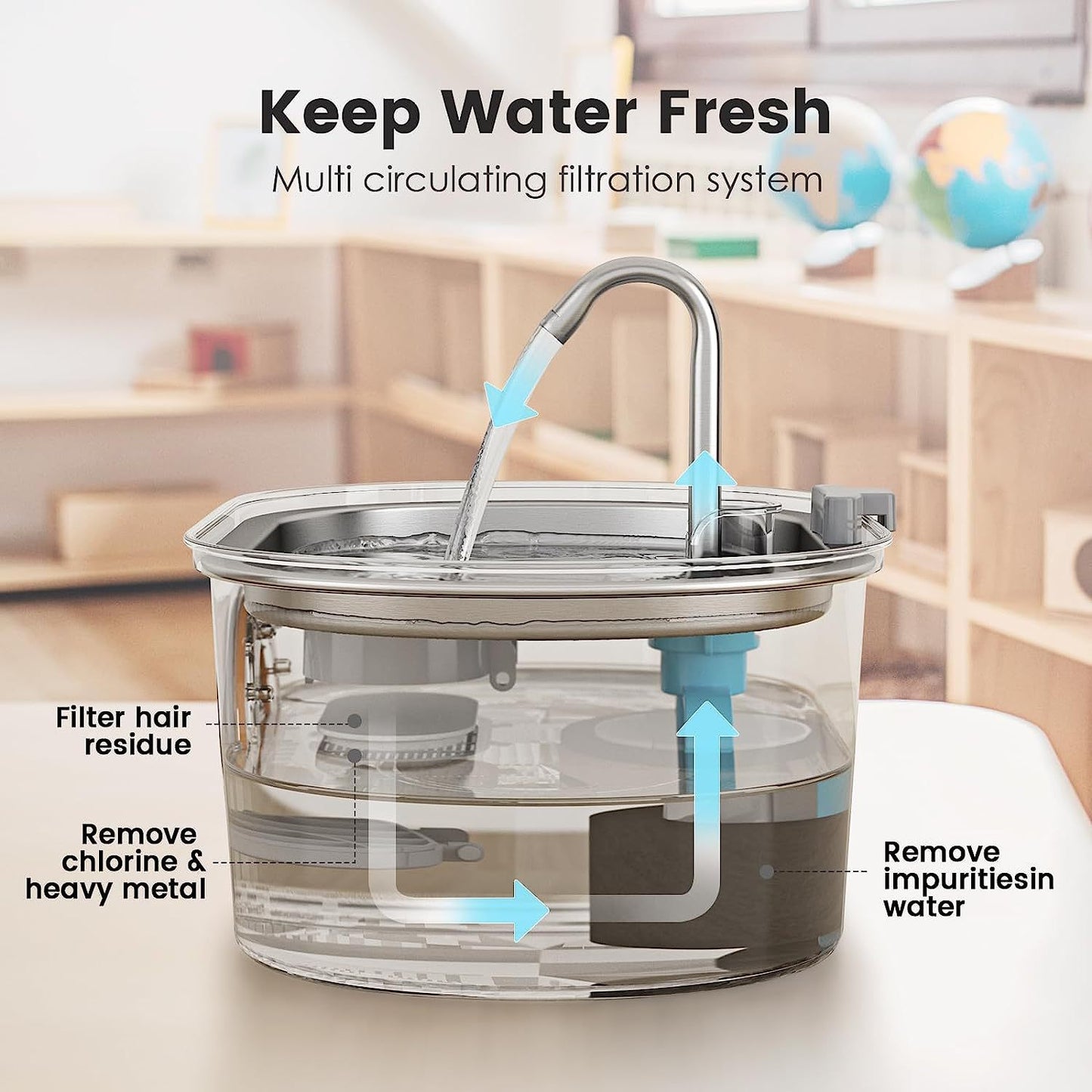 Water Feeder Stainless Steel Pet Water Dispenser - Elorapets Elorapets No Adapter j4e0kn-zs 0 Water Feeder Stainless Steel Pet Water Dispenser
