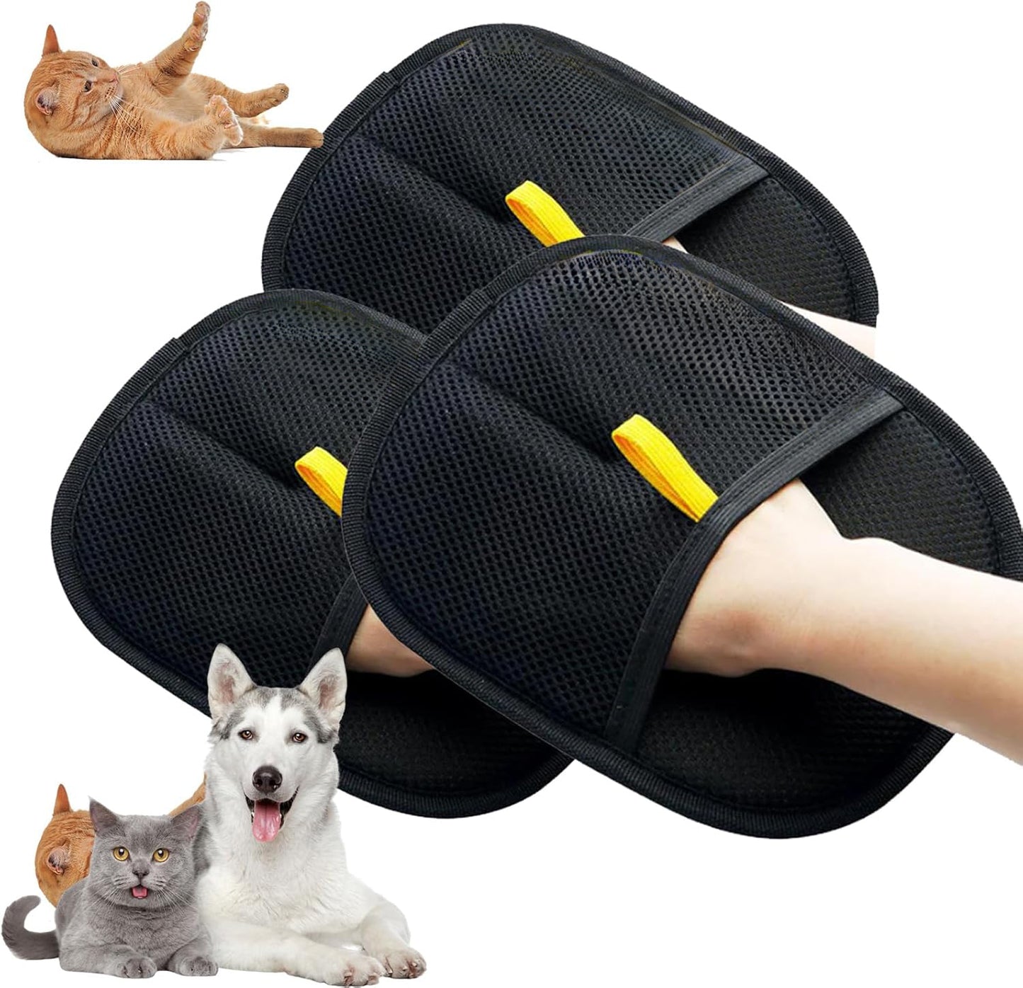 Pet Hair Removal Gloves – Electrostatic Two-Way Bristle Grooming Mitt - Elorapets Elorapets 3pcs j4e0kn-zs 4 Pet Hair Removal Gloves – Electrostatic Two-Way Bristle Grooming Mitt
