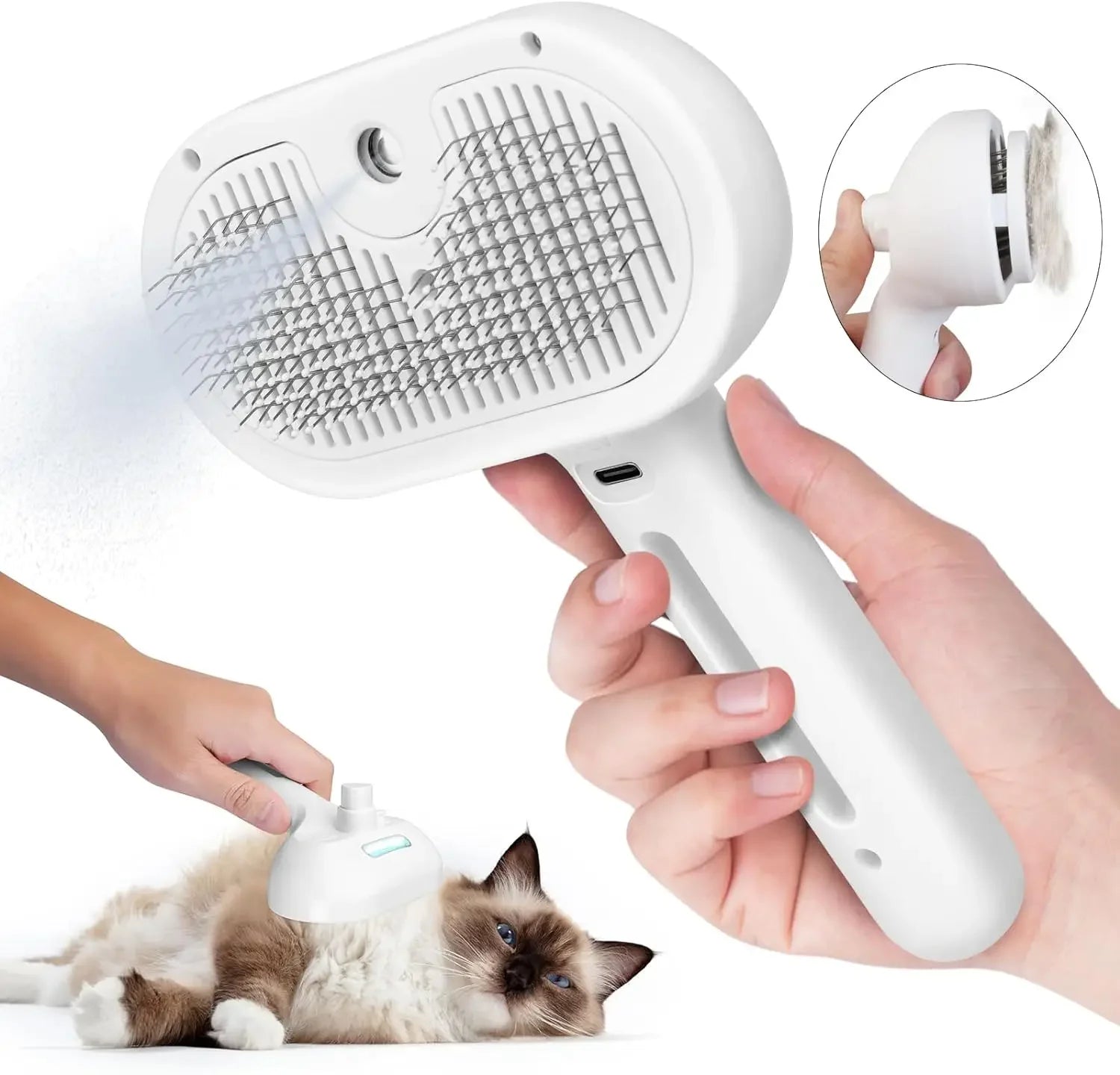 Pet Spray Grooming Comb – Hair Remover & Dematting Brush - Elorapets Elorapets White j4e0kn-zs 0 Pet Spray Grooming Comb – Hair Remover & Dematting Brush
