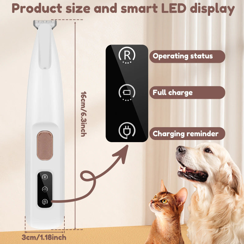 LED Waterproof Dog Paw Trimmer – Wide Blade - Elorapets Elorapets White j4e0kn-zs 0 LED Waterproof Dog Paw Trimmer – Wide Blade