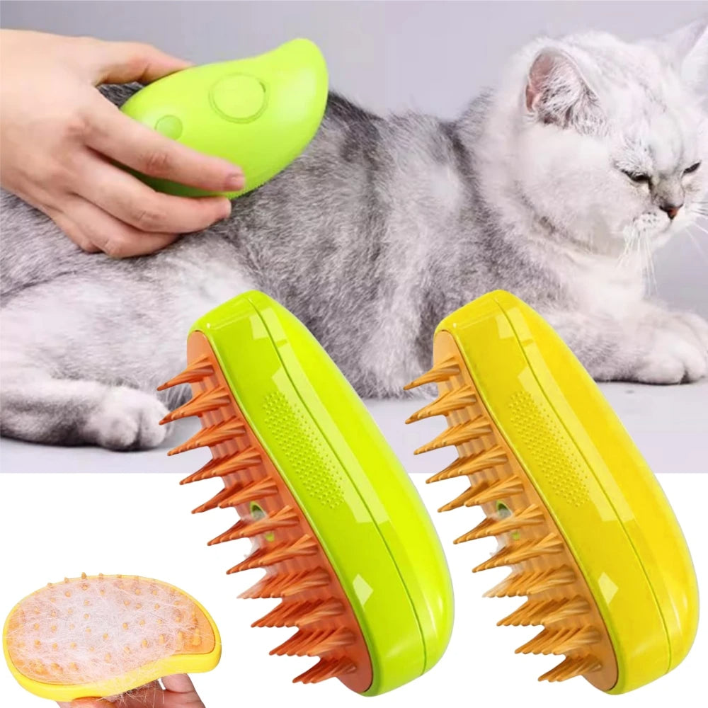 3-in-1 Electric Steam Pet Brush – Cat & Dog Grooming Comb - Elorapets Elorapets Unified / Green j4e0kn-zs 0 3-in-1 Electric Steam Pet Brush – Cat & Dog Grooming Comb