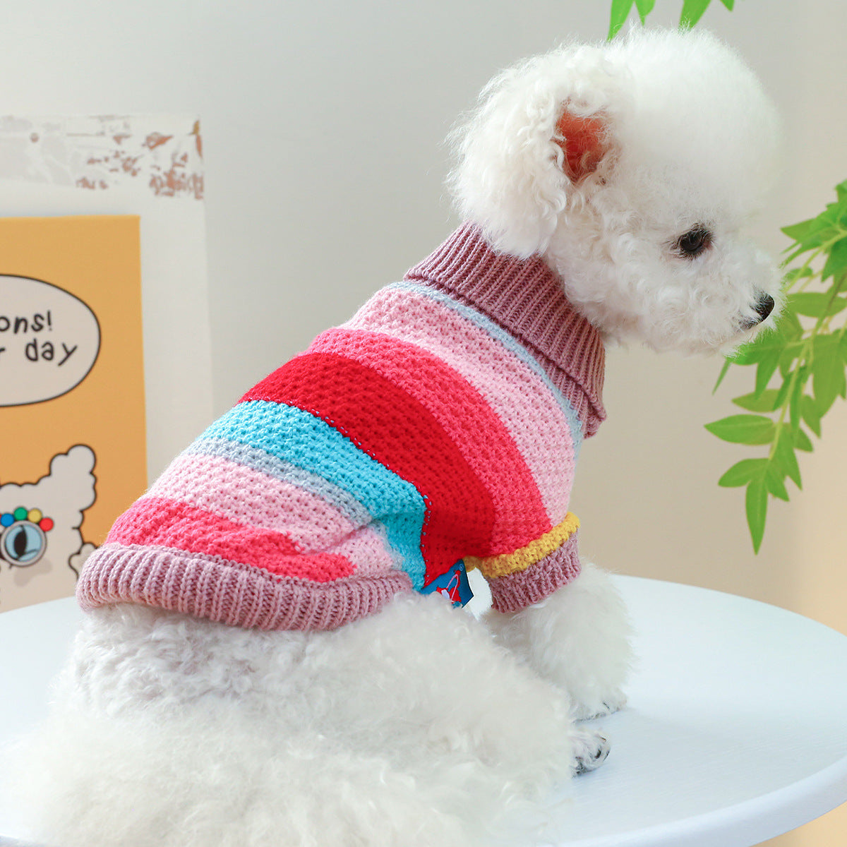 Pet Ring Comfortable Color Stripes Colorful Sweater - Elorapets Elorapets Color Stripes Colorful Sweater / XS j4e0kn-zs 0 Pet Ring Comfortable Color Stripes Colorful Sweater