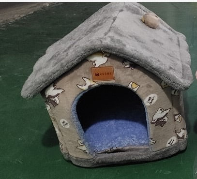 Foldable Winter Pet House – Warm Enclosed Cat & Dog Bed - Elorapets Elorapets Yellow omelette / Small j4e0kn-zs 0 Foldable Winter Pet House – Warm Enclosed Cat & Dog Bed