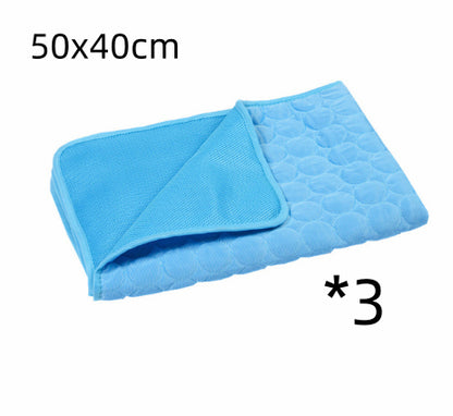 Summer Cooling Pet Sleeping Ice Silk Mat - Elorapets Elorapets Dark Blue / 50x40cm 3PC j4e0kn-zs 0 Summer Cooling Pet Sleeping Ice Silk Mat