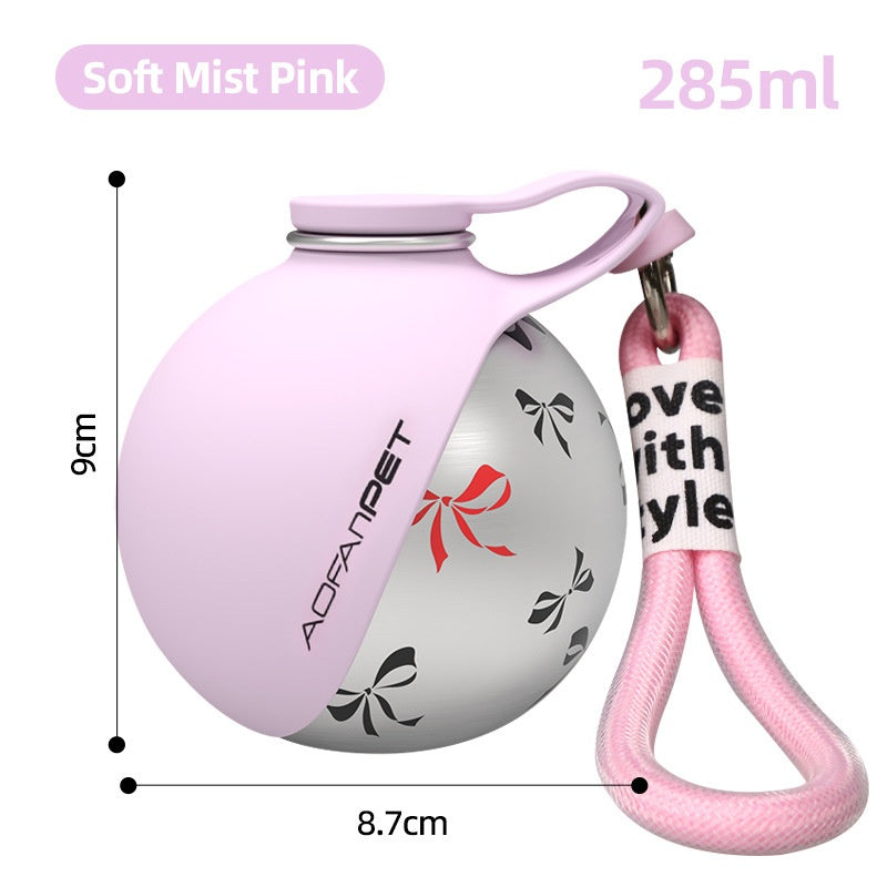 Portable Stainless Steel Dog Water Bottle – Travel Drinking Cup - Elorapets Elorapets Pink / Printed j4e0kn-zs 0 Portable Stainless Steel Dog Water Bottle – Travel Drinking Cup
