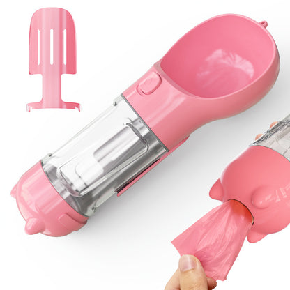 3-in-1 Portable Dog Water Bottle – Feeder & Waste Bag Dispenser - Elorapets Elorapets Pink2style / 500ml j4e0kn-zs 0 3-in-1 Portable Dog Water Bottle – Feeder & Waste Bag Dispenser