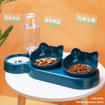 Double Pet Bowl Set – Raised Food & Water Bowl - Elorapets Elorapets Three Bowls Dark Blue j4e0kn-zs 0 Double Pet Bowl Set – Raised Food & Water Bowl