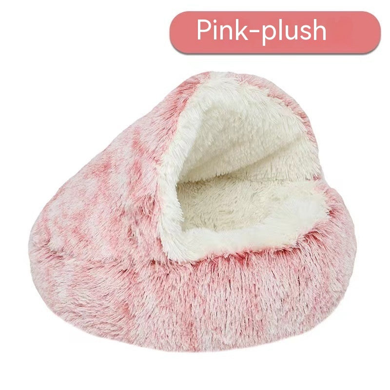 Semi-Closed Cat Bed – Cozy Nest for Small Dogs & Cats - Elorapets Elorapets Pink / 40cm j4e0kn-zs 0 Semi-Closed Cat Bed – Cozy Nest for Small Dogs & Cats